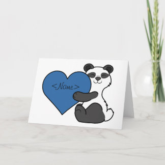 Cartes Pour Fêtes Annuelles Ours panda mignon de Saint-Valentin avec le coeur