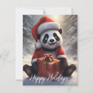 Cartes Pour Fêtes Annuelles Ours Panda Santa