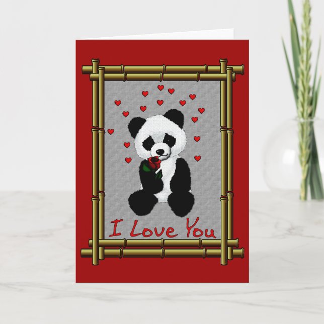Cartes Pour Fêtes Annuelles Ours panda Valentine (Devant)