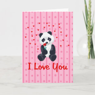 Cartes Pour Fêtes Annuelles Ours panda Valentine