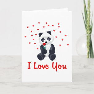 Cartes Pour Fêtes Annuelles Ours panda Valentine