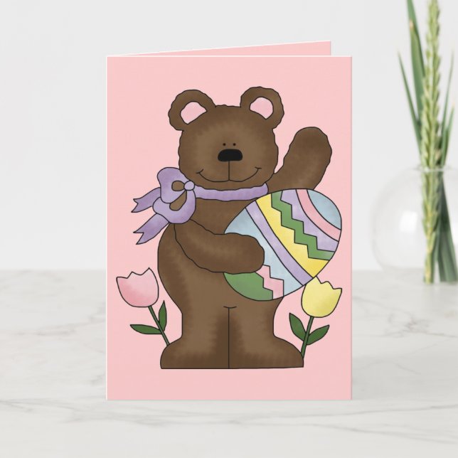 Cartes Pour Fêtes Annuelles Ours Pâques (Devant)