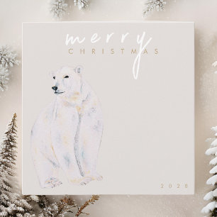 Cartes Pour Fêtes Annuelles Ours polaire aquarelle Joyeux Noël moderne
