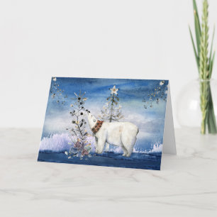 Cartes Pour Fêtes Annuelles Ours polaire et fraises