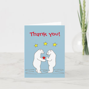 Cartes Pour Fêtes Annuelles Ours polaires offrant des cœurs et des étoiles jau