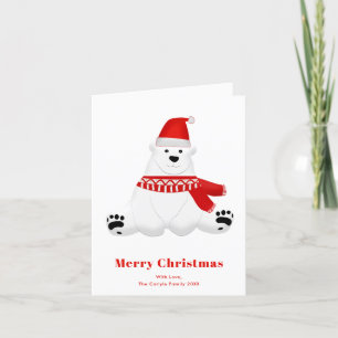 Cartes Pour Fêtes Annuelles Ours rouge polaire mignon Noël