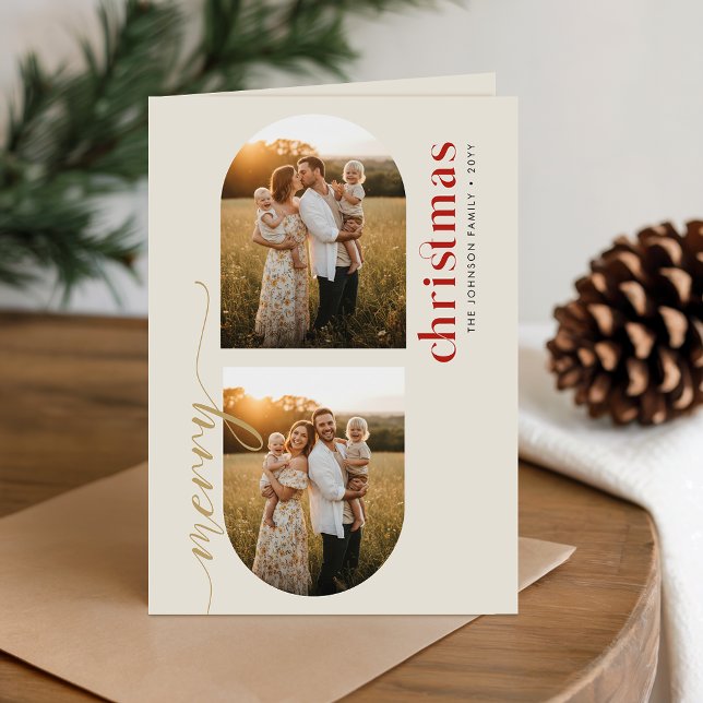 Cartes Pour Fêtes Annuelles Outdoor Family Portrait Christmas Photo Folded (Créateur téléchargé)