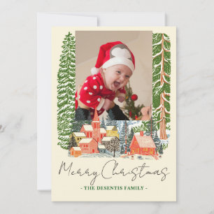 Cartes Pour Fêtes Annuelles Outdoorsy Mountain Town Un Noël Photo