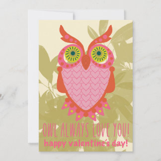 Cartes Pour Fêtes Annuelles OWL ALWAYS LOVE YOU Valentines card