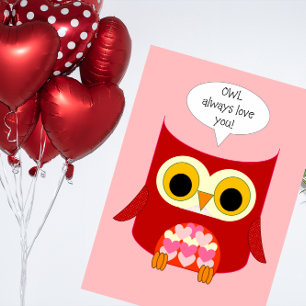 Cartes Pour Fêtes Annuelles Owl Always Love You Valentine's Day Card