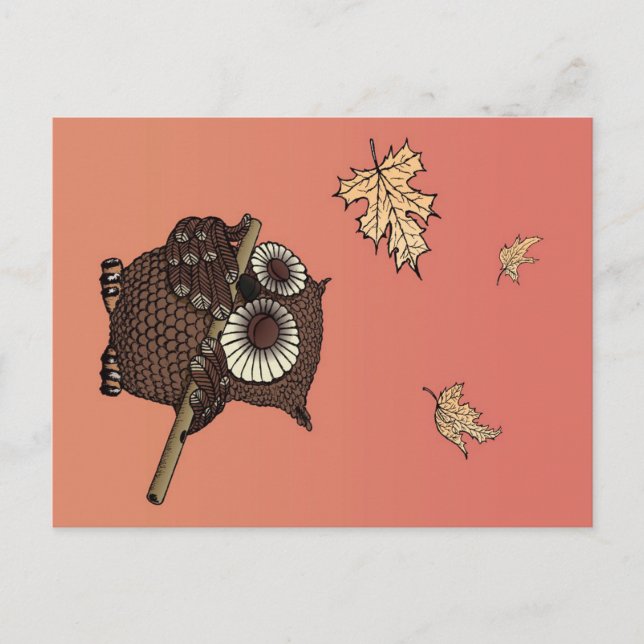 Cartes Pour Fêtes Annuelles Owl Animals | À Owl On Old Paper (Devant)