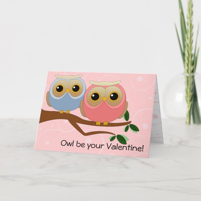 Cartes Pour Fêtes Annuelles Owl Be Your Valentine Card (Devant)