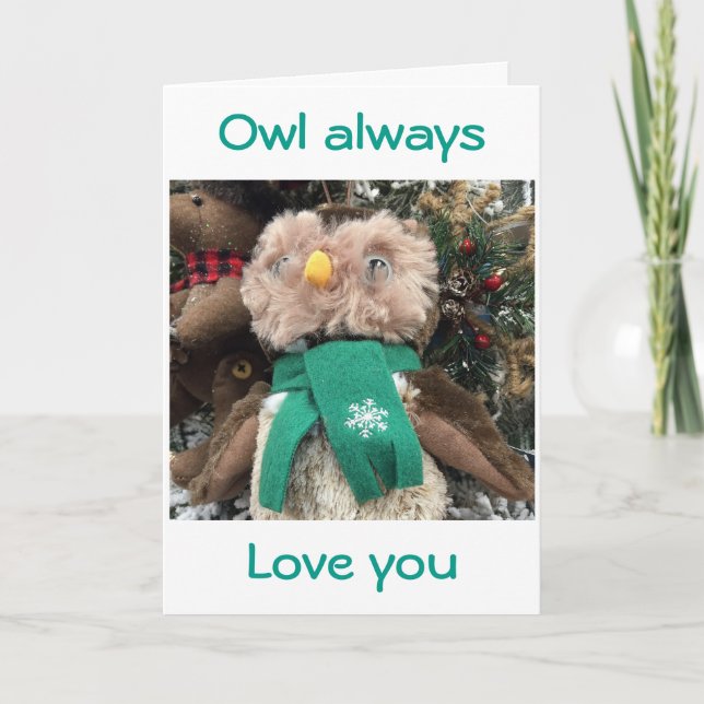 CARTES POUR FÊTES ANNUELLES "OWL TOUJOURS LOVE YOU", NOËL ADORE (Devant)