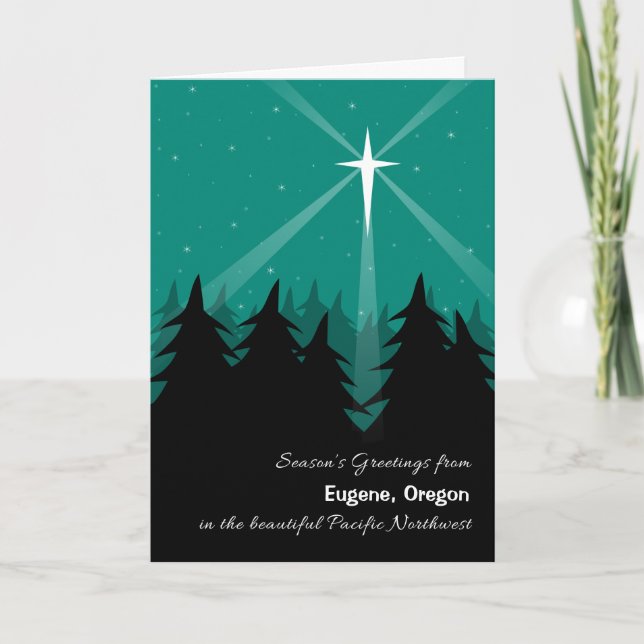 Cartes Pour Fêtes Annuelles Pacific Northwest Christmas Emerald À feuillage pe (Devant)