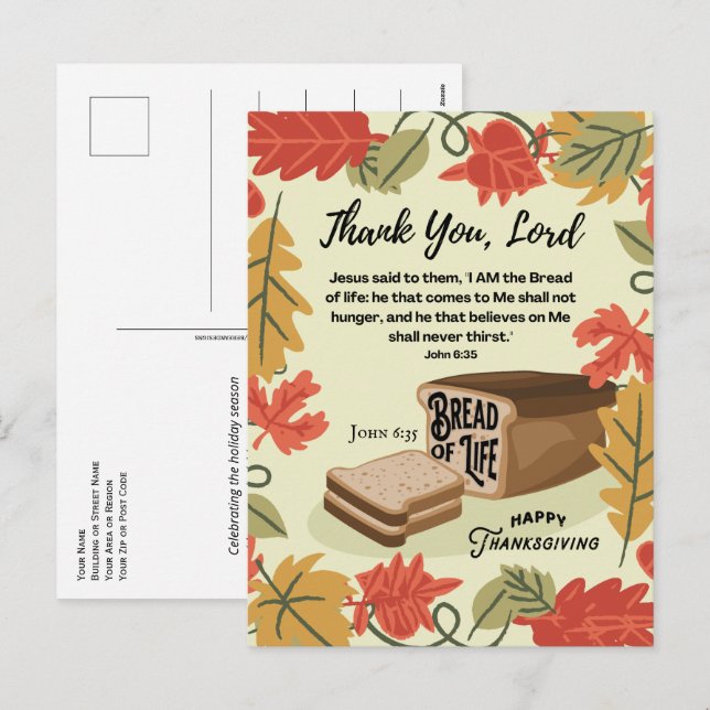 Cartes Pour Fêtes Annuelles PAIN DE bon thanksgiving (Devant / Derrière)