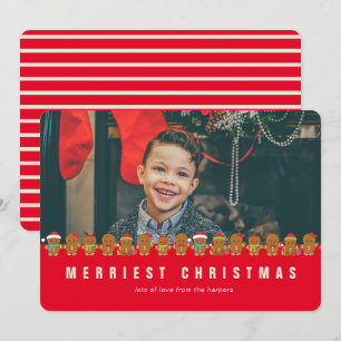 Cartes Pour Fêtes Annuelles Pain d'épice de Noël le plus joli Rouge Blanc