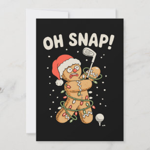 Cartes Pour Fêtes Annuelles Pain d'épice de Noël Oh Snap Cookie Golf Golfeur