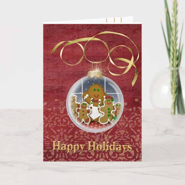 Cartes Pour Fêtes Annuelles Pain d'épice de Noël Ornement de biscuits (Devant)