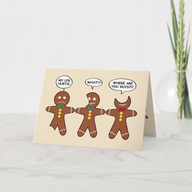 Cartes Pour Fêtes Annuelles Pain d'épice Hommes Ma jambe me fait mal Personnal (Devant)