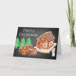 Cartes Pour Fêtes Annuelles pain d'épice Maison de biscuits, famille, Camion N