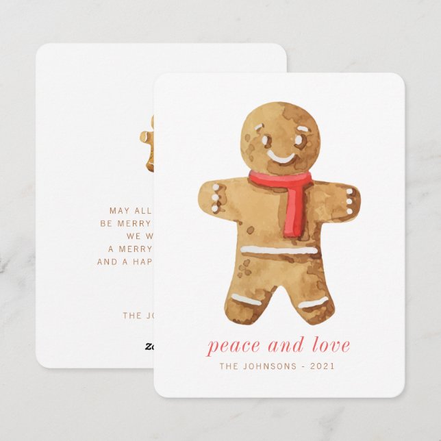 Cartes Pour Fêtes Annuelles Pain d'épice mûre moderne Homme (Devant / Derrière)