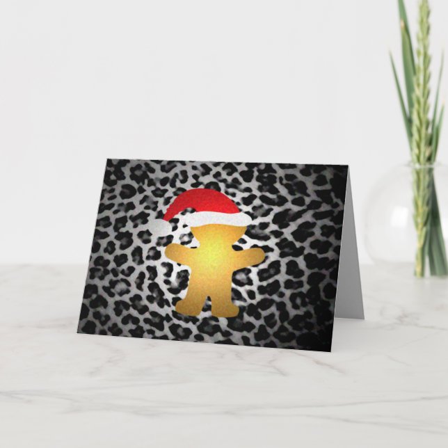 Cartes Pour Fêtes Annuelles Pain d'épice Père Noël fou (Devant)