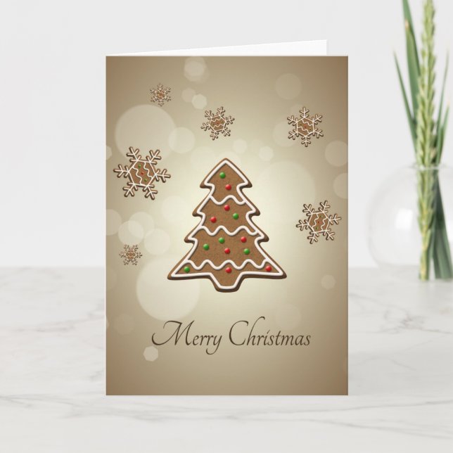 Cartes Pour Fêtes Annuelles Pain d'épices Arbre de Noël (Devant)
