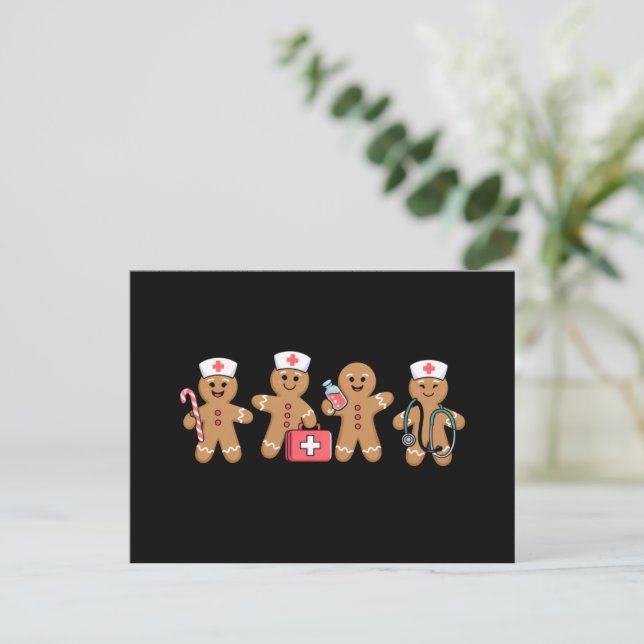 Cartes Pour Fêtes Annuelles Pain d'épices de Noël Cadeaux de l'équipe d'infirm (Debout devant)
