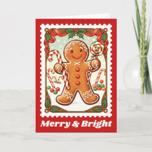 Cartes Pour Fêtes Annuelles Pain d'épices de Noël Timbre de la poste de Noël