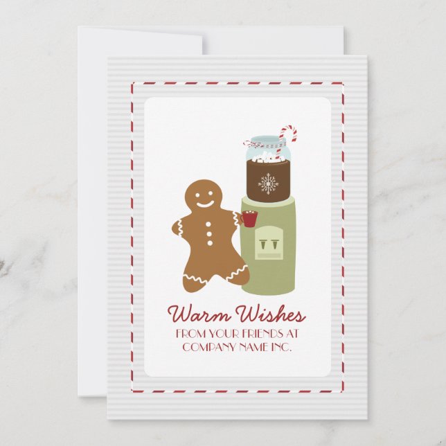 Cartes Pour Fêtes Annuelles Pain d'épices Homme Chocolat chaud eau Glacière va (Devant)