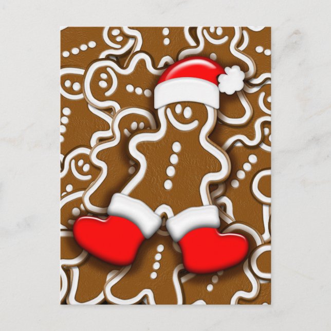 Cartes Pour Fêtes Annuelles Pain d'épices homme Noël Père Noël (Devant)