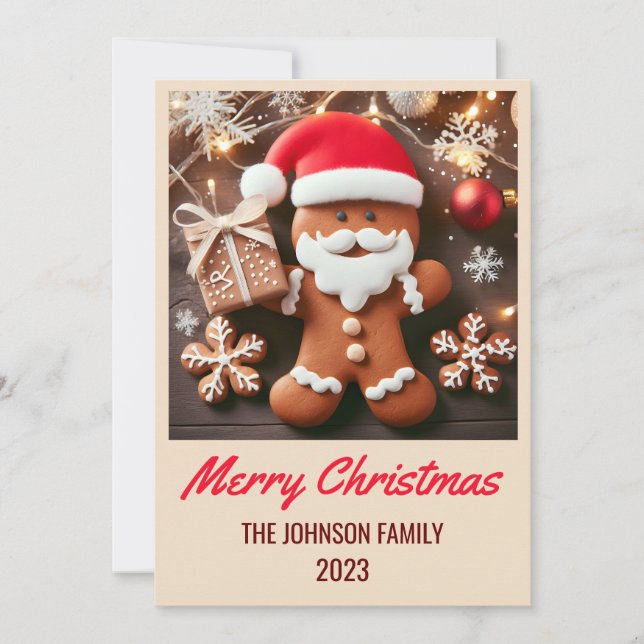Cartes Pour Fêtes Annuelles Pain d'épices - Joyeux Noël (Devant)