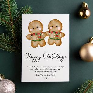 Cartes Pour Fêtes Annuelles Pain d'épices mignon plat Noël plat