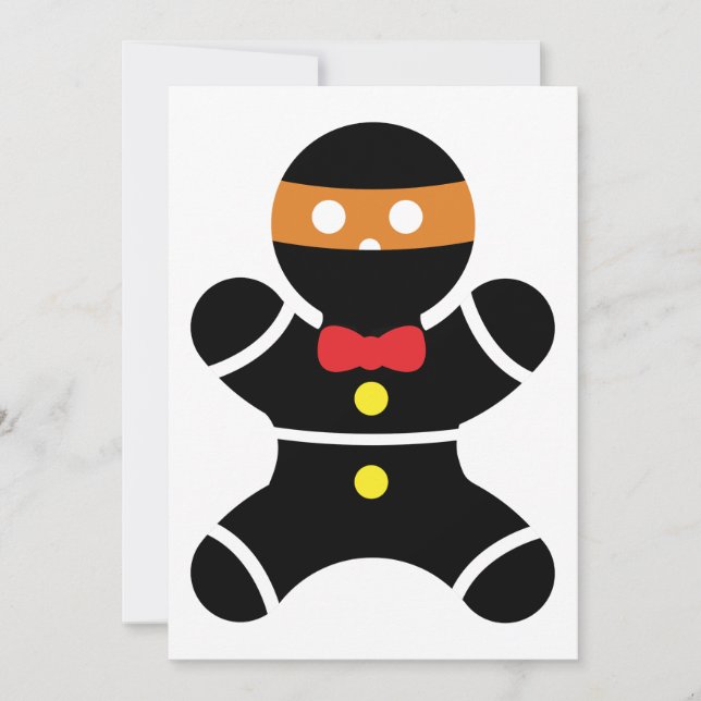 Cartes Pour Fêtes Annuelles Pain d'épices Ninja (Devant)