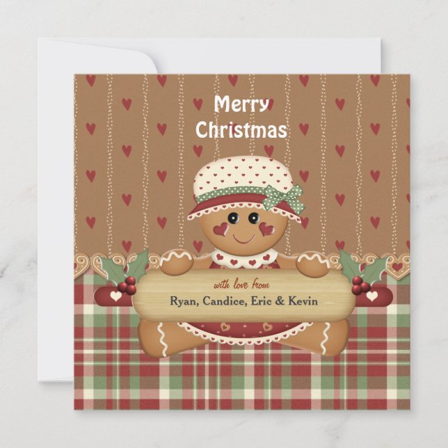 Cartes Pour Fêtes Annuelles Pain d'épices Noël (Devant)