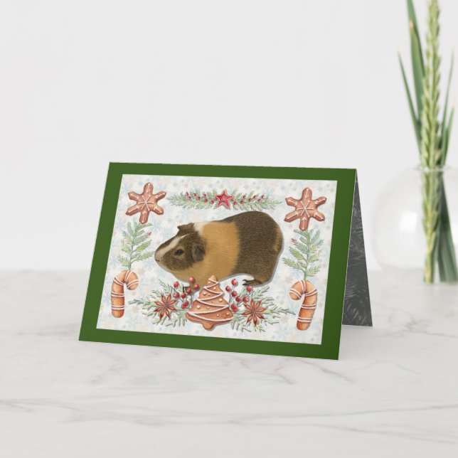 Cartes Pour Fêtes Annuelles Pain d'épices, porc de Guinée (Devant)