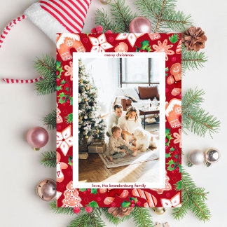 Cartes Pour Fêtes Annuelles Pain d'épices rouge mignon Noël Salutation Photo