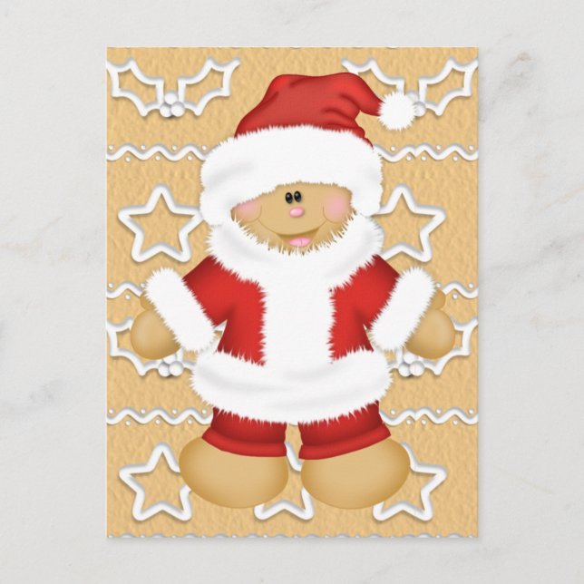 Cartes Pour Fêtes Annuelles Pain d'épices Santa Claus (Devant)