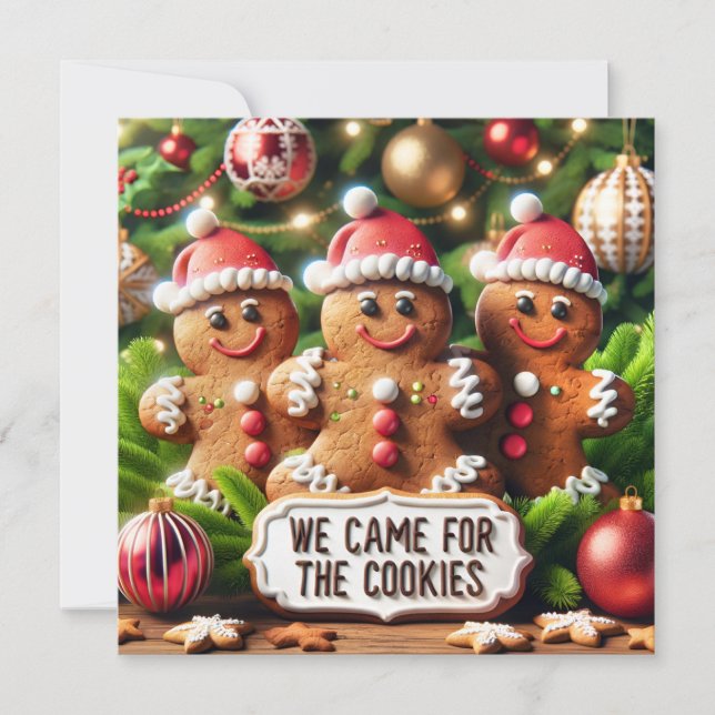 Cartes Pour Fêtes Annuelles Pain d'épices Santa Claus (Devant)
