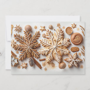 Cartes Pour Fêtes Annuelles Pain d'épices Snowflakes à la Parties scintillant 
