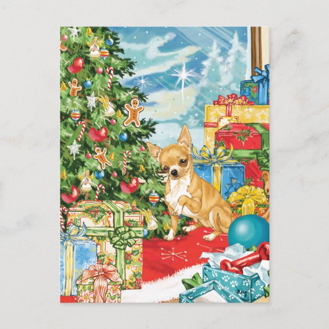 Cartes Pour Fêtes Annuelles Pain d'épices veut Chihuahua Art de Noël (Devant)