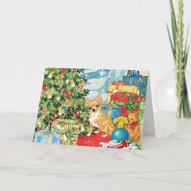 Cartes Pour Fêtes Annuelles Pain d'épices veut Chihuahua Art de Noël (Devant)