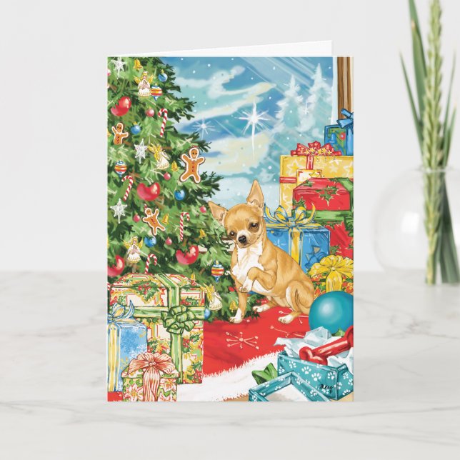 Cartes Pour Fêtes Annuelles Pain d'épices veut Chihuahua Art de Noël (Devant)