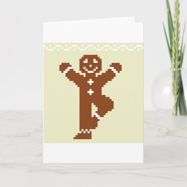 Cartes Pour Fêtes Annuelles Pain d'épices Yoga Arbre Asana (Devant)