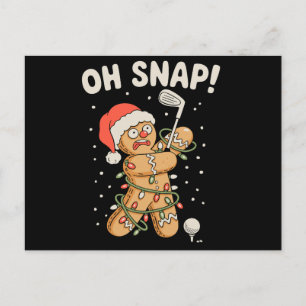 Cartes Pour Fêtes Annuelles Pains d'épice de Noël Oh Snap Cookie Golf Golfeur