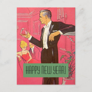 Cartes Pour Fêtes Annuelles Pains grillés vintages de monsieur de bonne année