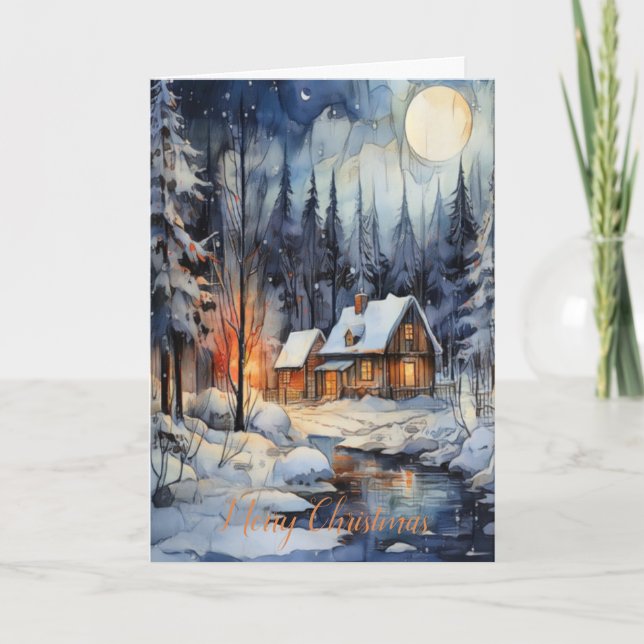 Cartes Pour Fêtes Annuelles ❄️ paisible Noël 🎄 (Devant)