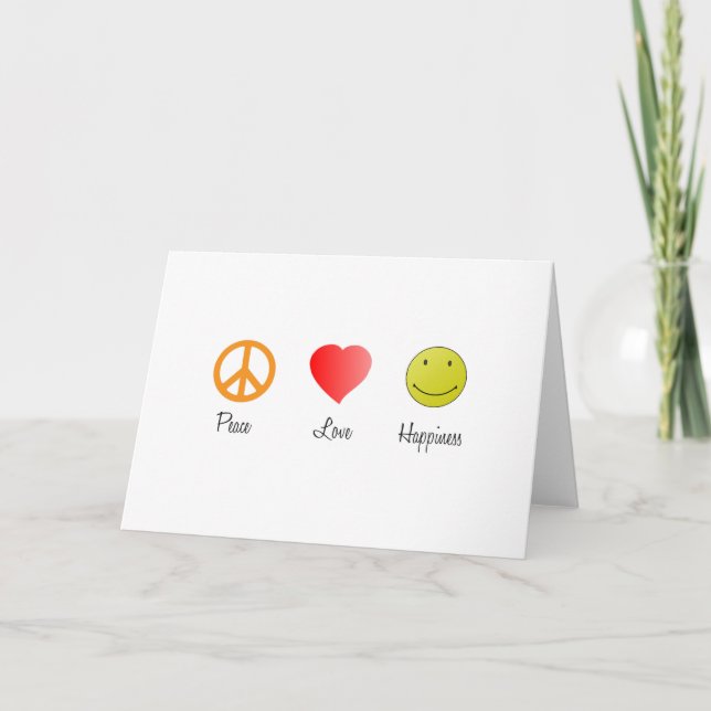 Cartes Pour Fêtes Annuelles Paix Amour Bonheur (Devant)