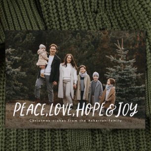 Cartes Pour Fêtes Annuelles Paix amour espoir joie simple photo de Noël