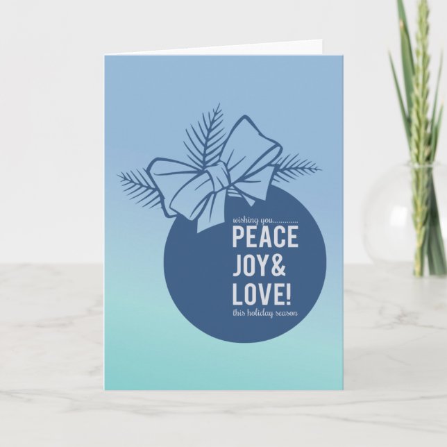 Cartes Pour Fêtes Annuelles Paix, Amour et Joie (Devant)